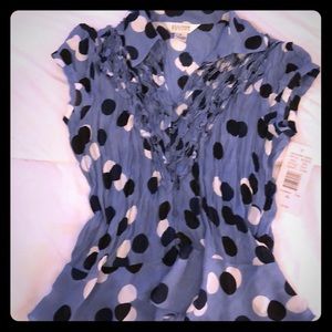Beautiful blue polka dot blouse